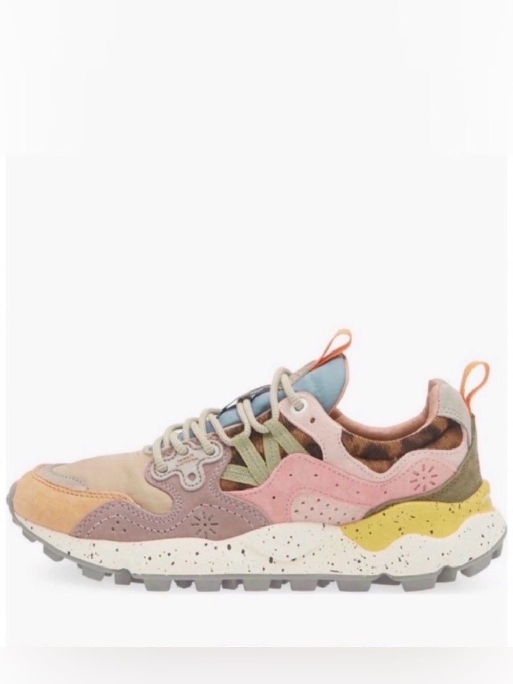 NWT Flower Mountain Yamano 3 Sneaker in Leopard- Light Mustard - Grey - Cipria